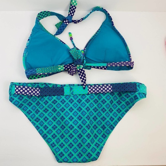 Decree Blue Quilt Pattern Bikini set - Picture 4 of 4
